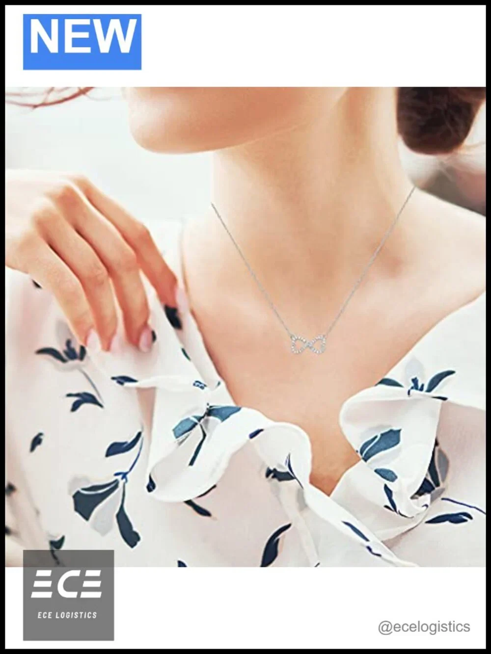925 Sterling Silver 1/5 cttw Diamond Infinity Heart Pendant Necklace 18
